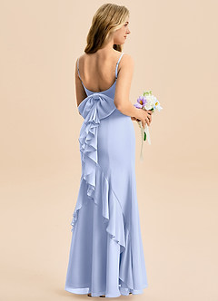 Azazie Lioren Junior Havfrue Sløjfe Chiffon Gulv-længde Junior brudepige Kjole image1