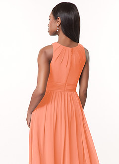 Azazie Harper Bridesmaid Dresses Sunset A-Line Pleated Chiffon Dress image4