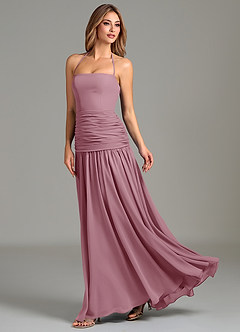 Azazie Vashti Bridesmaid Dresses Vintage Mauve A-Line Chiffon Dress image5