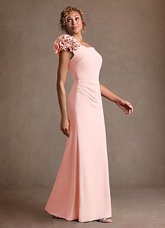 Azazie Gwynne vestidos de madre de la novia Vestido de Rosa Rubor de Crepé elástico de Corte Sirena con Vestidos sin tirantes image2