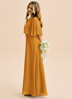 Azazie Maris Junior Abito A-Line in Chiffon Caramello image3