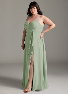 Azazie Akita Bridesmaid Dresses Dusty Sage A-Line Chiffon Dress image8