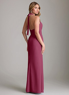 Azazie Valerie Bridesmaid Dresses Mulberry Mermaid Pleated Chiffon Dress image2