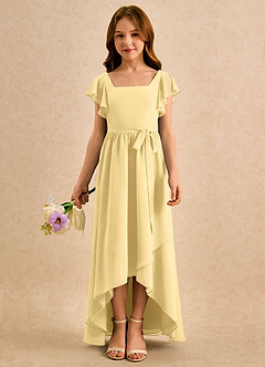 Azazie Milly Girls Formal Flower Girl Klänningar Klä A-Line i Chiffong Plisserad image3
