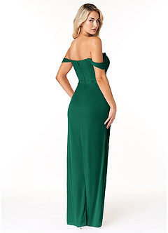 Azazie Tessa Jurken voor bruidsmeisjes Converteerbaar Jurk van Mesh met Kolom Lieverd off-the-shoulder Smaragd image5