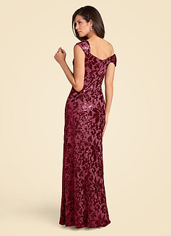 Azazie Odessia Mother of the Bride Dresses Burgundy A-Line Sequins Lace Dress image3