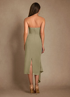 Azazie Dinanta Mother of the Bride Dresses Moss Green Column Pleated Chiffon Dress image3