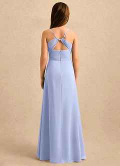 Azazie Jasslyn Girls Formal Abiti da Ragazza di Fiori Abito A-Line in Chiffon Plissettato Ghiaccio image2
