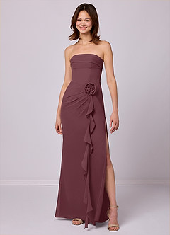 Barbie ♥ Azazie Bridesmaid Dresses Sangria Sheath Strapless Chiffon Convertible Dress image3