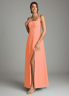 Azazie Debra Bridesmaid Dresses Sunset A-Line with Pockets Chiffon Convertible Dress image5