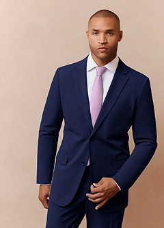 front Savile Blue Wool Blend Suit Jacket
