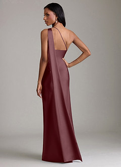 Azazie Galinda Brudtärnklänningar Klä av Sjöjungfru i Stretch Satin Ena axeln Sangria image6