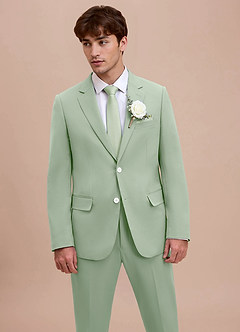 front Ethan Dusty Sage Refined Weave Performance Suit