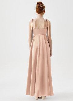 Azazie Rosey Junior A-Linie Herzausschnitt Metallischer Satin Kleid Englisches Rosa image7