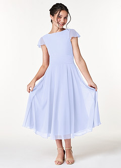 Azazie Payton Junior A-Linie Schleifen Chiffon Kleid Lavendel image3
