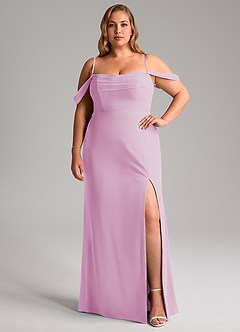 Azazie Saige Bridesmaid Dresses Candy Pink A-Line Off the Shoulder Chiffon Convertible Dress image13