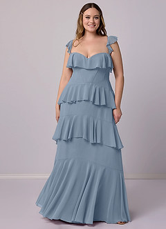 Barbie ♥ Azazie Bridesmaid Dresses Dusty Blue A-Line Sweetheart Neckline Chiffon Dress image8