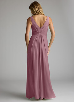 Azazie Gina Final Sale Vintage Mauve A-Line V-Neck Pleated Chiffon Dress image5