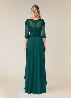 Azazie Monza Mother of the Bride Dresses Peacock A-Line Lace Chiffon Dress image3