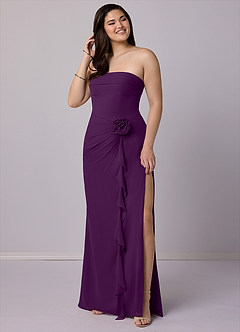 Barbie ♥ Azazie Bridesmaid Dresses Grape Sheath Strapless Chiffon Convertible Dress image7