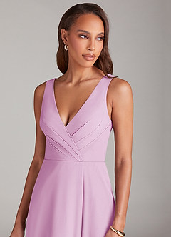Azazie Nelly Abiti da Damigella Abito A-Line in Chiffon Plissettato Rosa Confetto image6