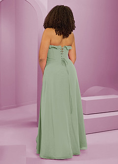Barbie ♥ Azazie Bridesmaid Dresses Dusty Sage A-Line Sweetheart Neckline Chiffon Dress image13