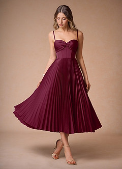 Léna Mulberry Pleated Midi Dress image5