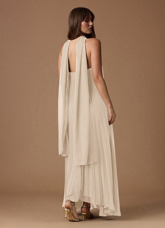 Nahla Cream Allover Pleated Maxi Dress image2
