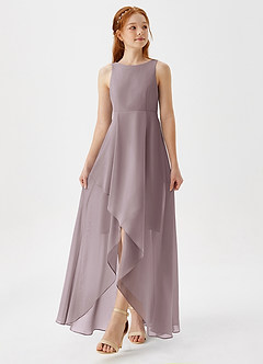Azazie Lizette Junior Dusk A-Line Pleated Chiffon Dress image4