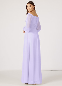 Azazie Rubina Bridesmaid Dresses A-Line Long Sleeve Chiffon Floor-Length Dress image2