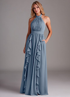 Azazie Avary Bridesmaid Dresses Twilight A-Line Pleated Chiffon Dress image4