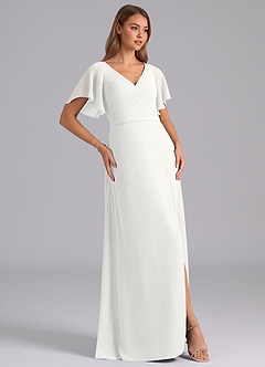 Azazie Ambrosia Šaty pro družičky A-Line Plisovaný Šifón Délka podlahy Šaty image4