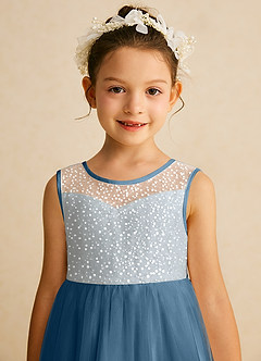 Azazie Tay Flower Girl Dresses Bermuda A-Line Sequins Tulle Dress image7