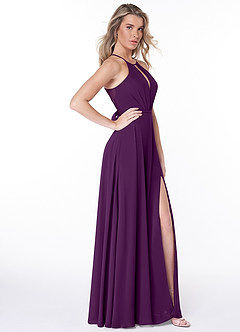 Azazie Evalleen Bridesmaid Dresses Grape A-Line Pleated Chiffon Dress image5