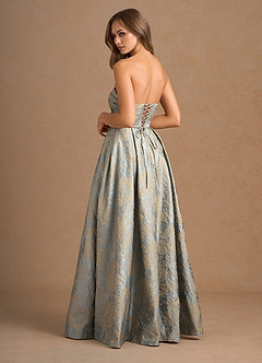Maelis Vintage Blue Maxi Gown image3