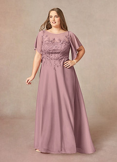 Azazie Cavell Mother of the Bride Dresses Dusty Rose A-Line Sequins Mesh Dress image10