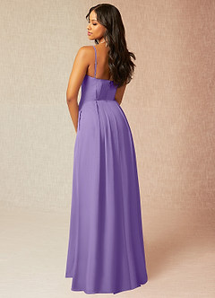Azazie Kyedae Bridesmaid Dresses Tahiti A-Line V-Neck Pleated Chiffon Dress image4