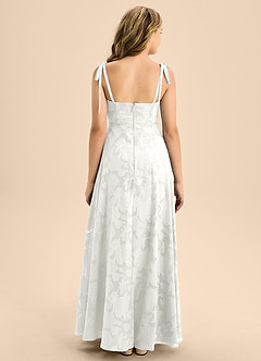 Azazie Rosey Junior White A-Line Sweetheart Neckline Floral Burnout Dress image2