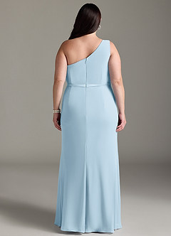 Azazie Liza Brautjungfernkleider Meerjungfrau-Linie One-Shoulder Chiffon Kleid Himmelblau image7