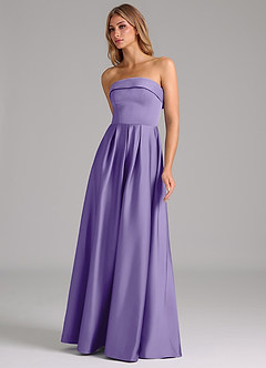 Azazie Lucienne Bridesmaid Dresses Tahiti A-Line Strapless Stretch Satin Convertible Dress image6