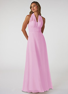 Azazie Fifi Bridesmaid Dresses Candy Pink A-Line Strapless Chiffon Convertible Dress image6