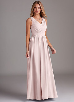 Azazie Kingsley Brautjungfernkleider A-Linie Spitze Chiffon Kleid Zartrosa image5