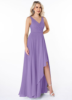 Azazie Calvi Abiti da Damigella Abito A-Line in Chiffon Increspato Tahiti image3