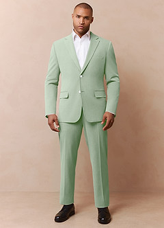 front James Dusty Sage Structured Stretch Suit