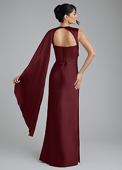 Azazie Taj Bridesmaid Dresses Cabernet Mermaid Corset Stretch Satin Dress image2