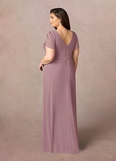 Azazie Marianne Mother of the Bride Dresses Dusty Rose Sheath V-Neck Pleated Chiffon Dress image9