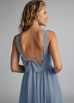 Azazie Aziza Bridesmaid Dresses Twilight A-Line V-Neck Pleated Chiffon Dress image6