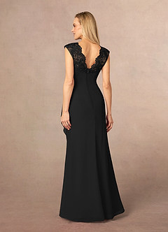 Azazie Gladys Kleider für die Brautmutter A-Linie Königin Anne Spitze Chiffon Kleid Schwarz image7