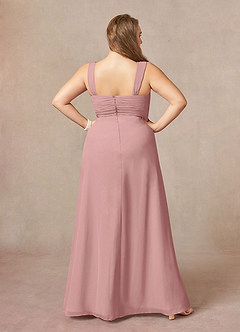 Azazie Weisz Final Sale Dusty Rose A-Line Square Neckline Pleated Chiffon Dress image12