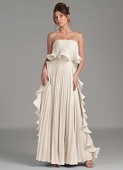 Azazie A-Line Strapless Floor-Length Chiffon Bridesmaid Dresses